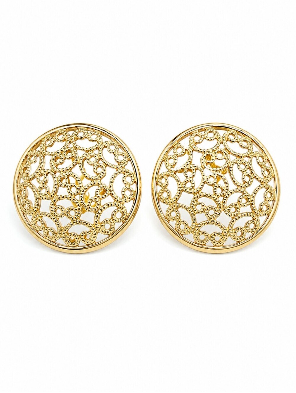 3/$30 VTG 1990s Large Circle Filigree Post Earrings